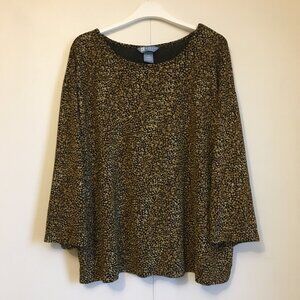90s Vintage Intergalactic Cheetah Print 3/4 Sleeve Top